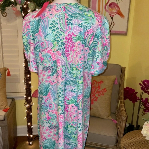 Lilly Pulitzer Hayon Short Sleeve  Dress (Banana Split) Size L - Picture 10 of 13